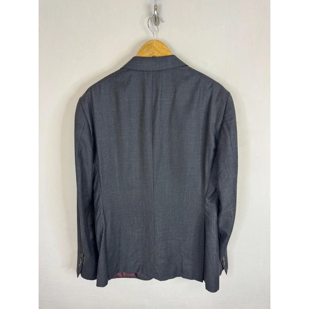 Pal Zileri Henry Singer Mens Wool Silk Linen Blazer Charcoal Grey Italy 54 / 44R